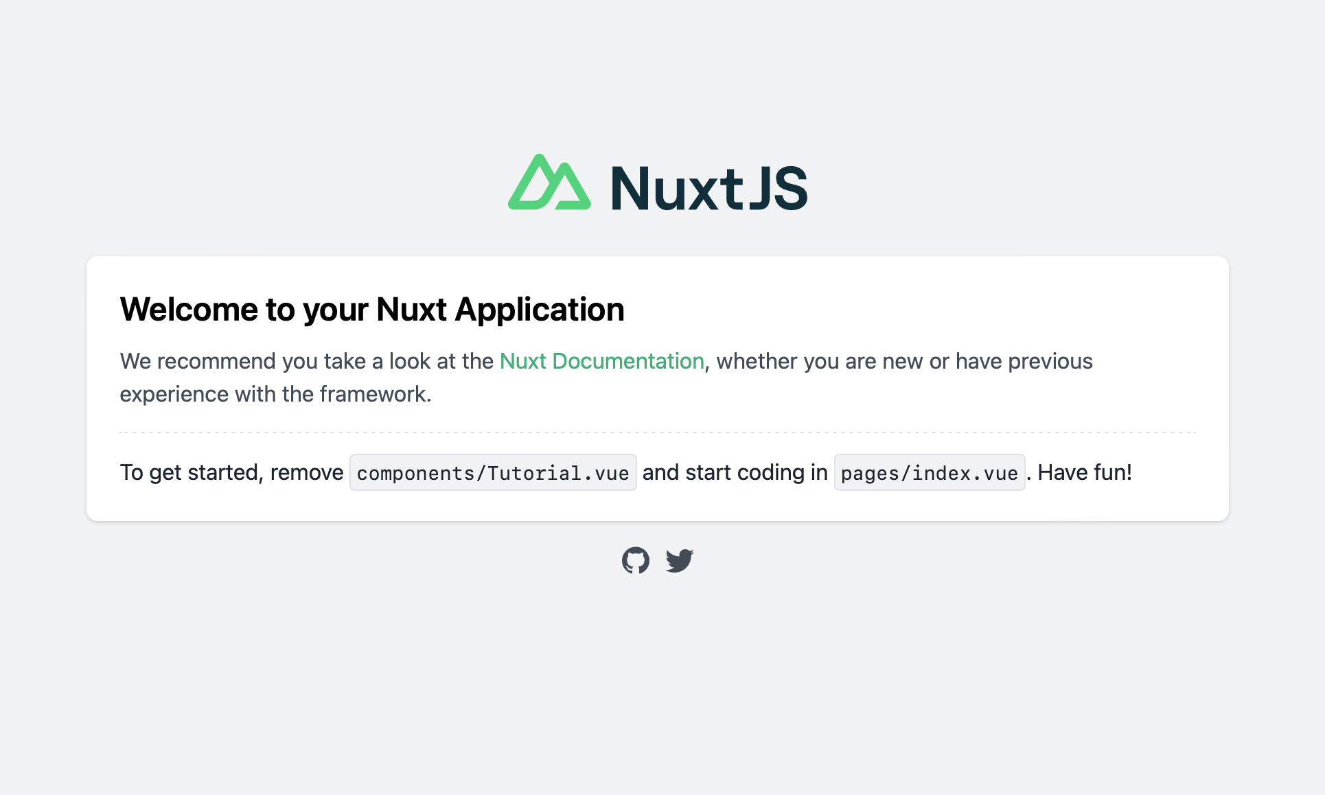 Visiting the nuxtjs development server URL in your browser