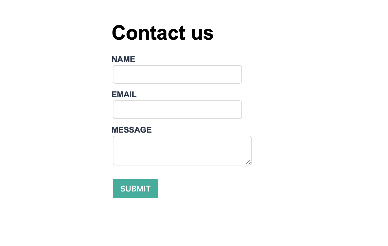 The styled contact form