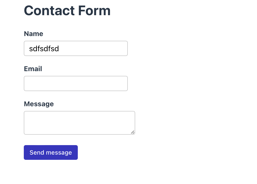 The final contact form